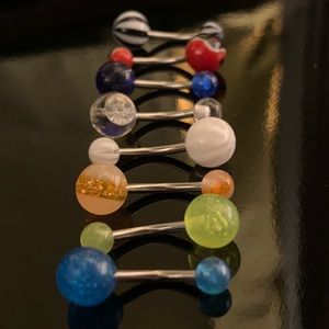 8 pack Belly Ring Barbells 14g